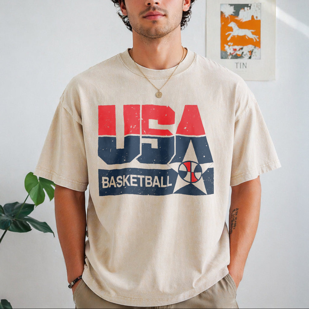 Summer USA Basketball Vintage Washed T-Shirt product image 1