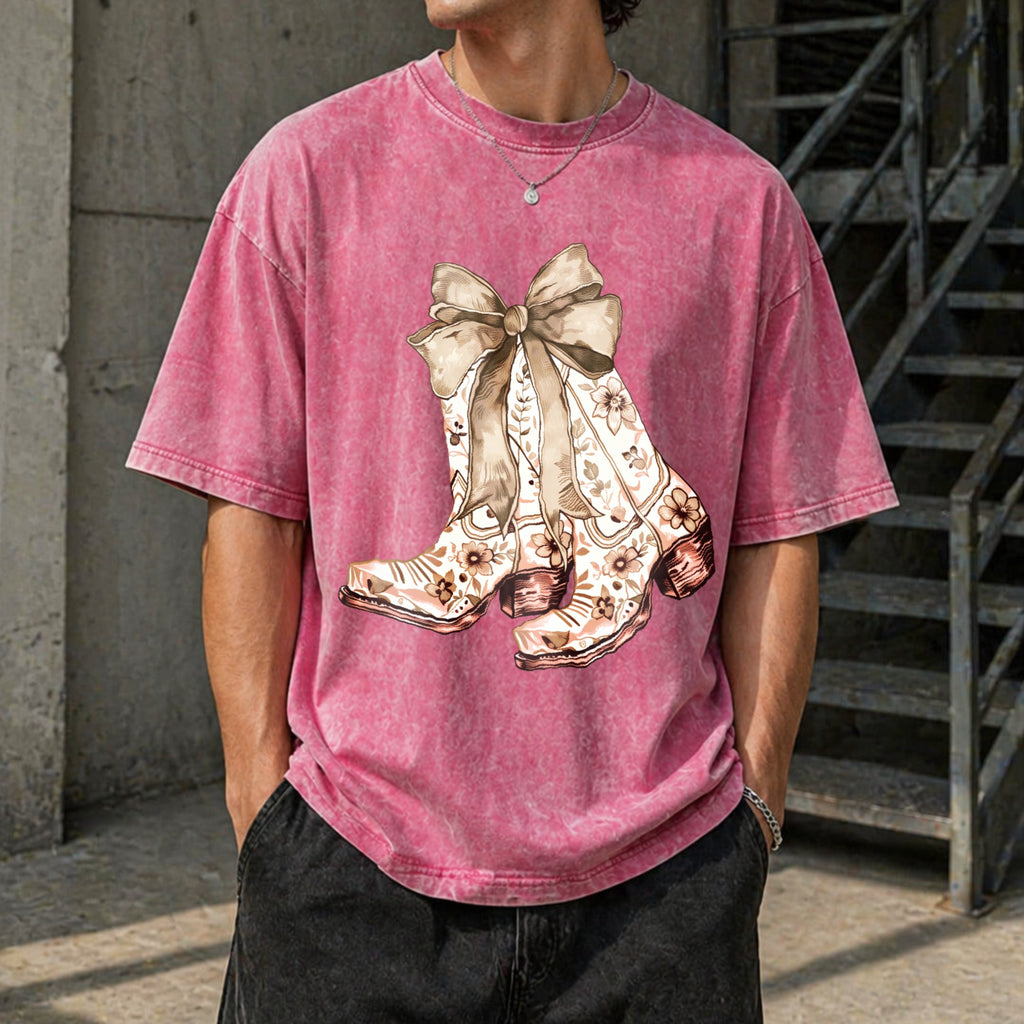 Cowgirl Chinoiserie Floral Boot Vintage Washed T-Shirt product image 7
