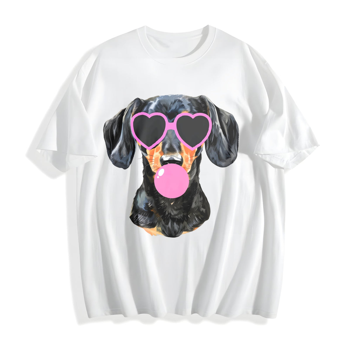 Dachshund Mama Blowing Bubble Cotton T-Shirt product image 2