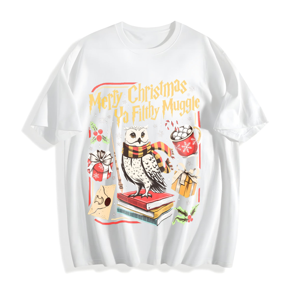 Merry Christmas Ya Filthy Wizard Holiday Cotton T-Shirt product image 2