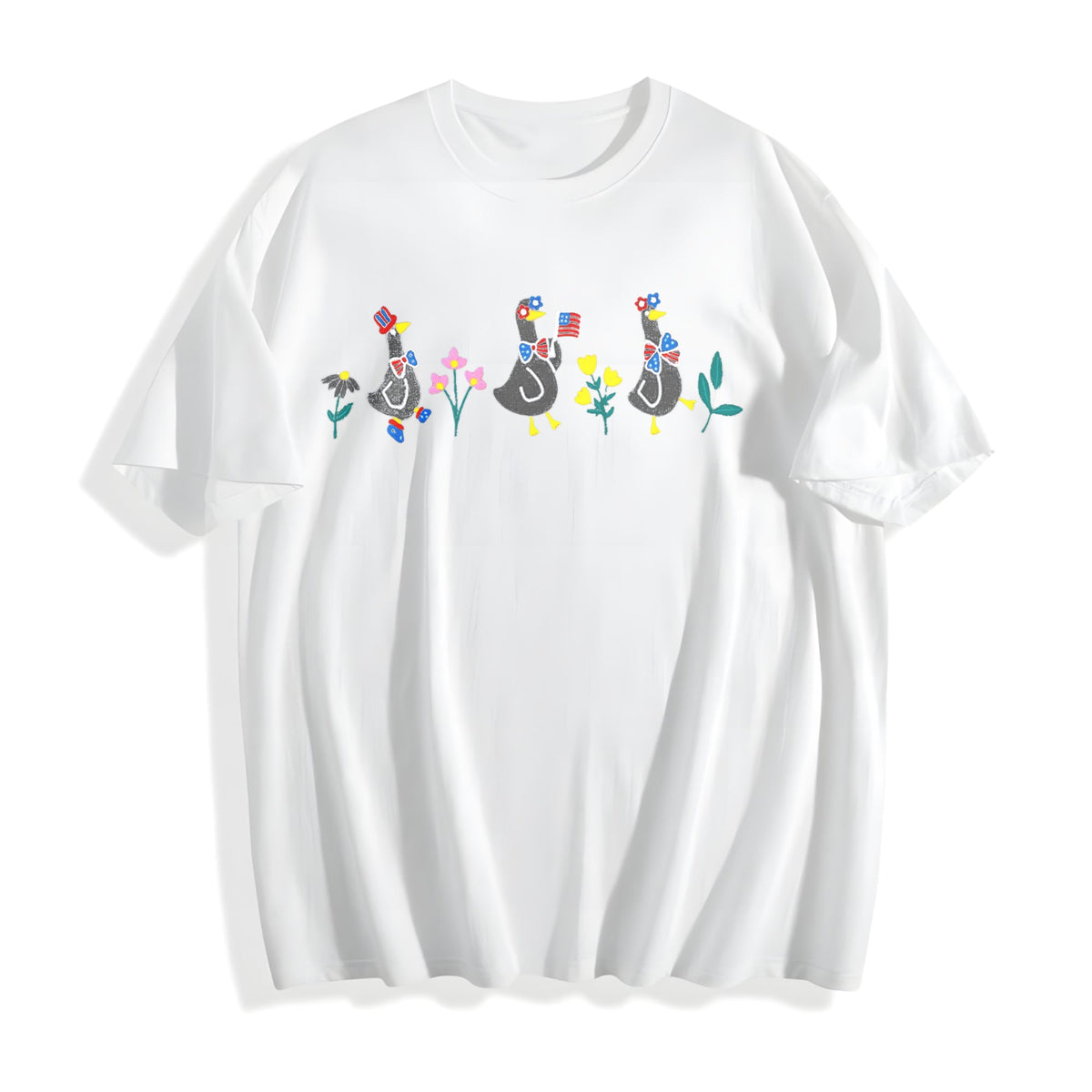 Patriot Floral Goose Cotton T-Shirt product image 2