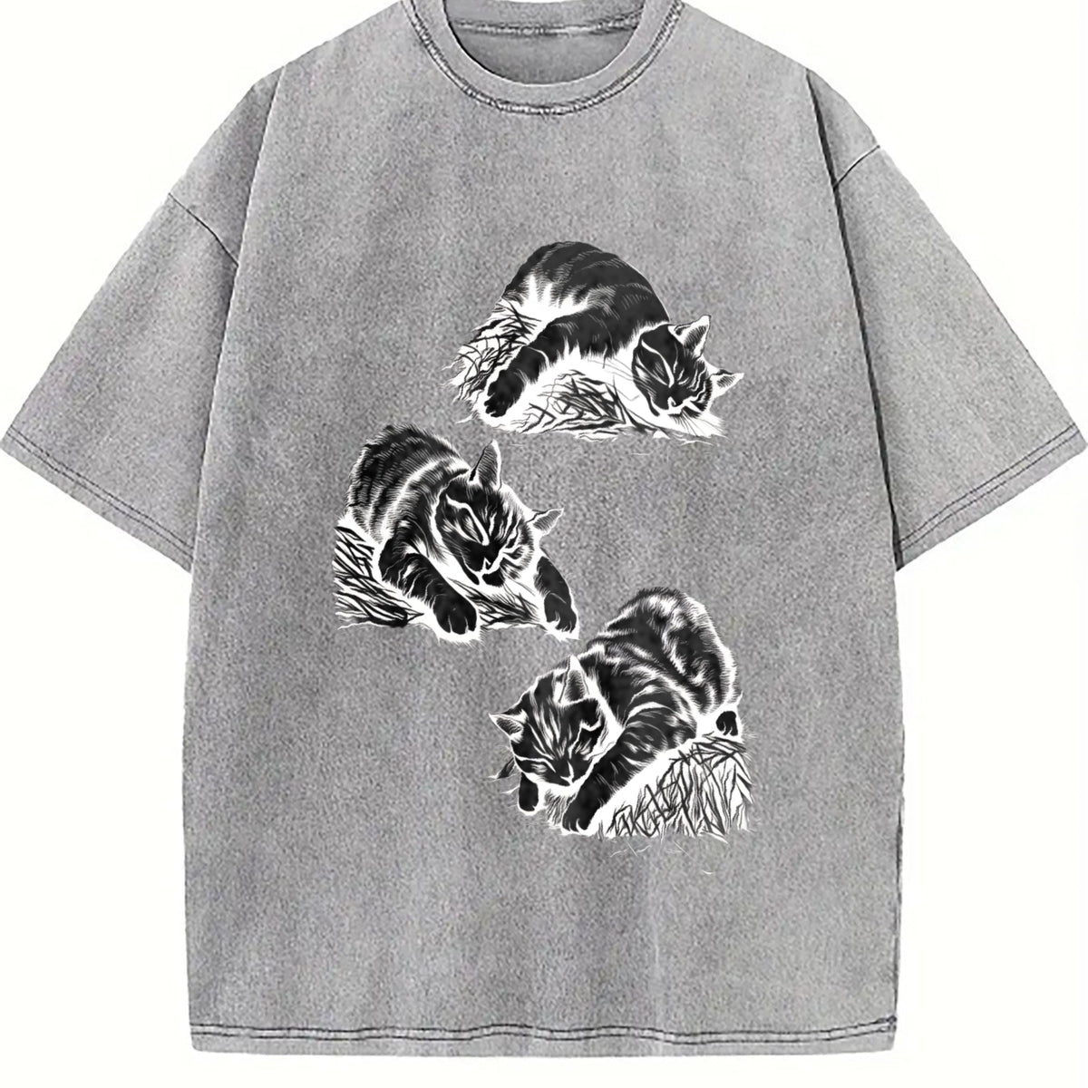 Lazy Cats 90s Tattoo Vintage Washed T-Shirt product image 5