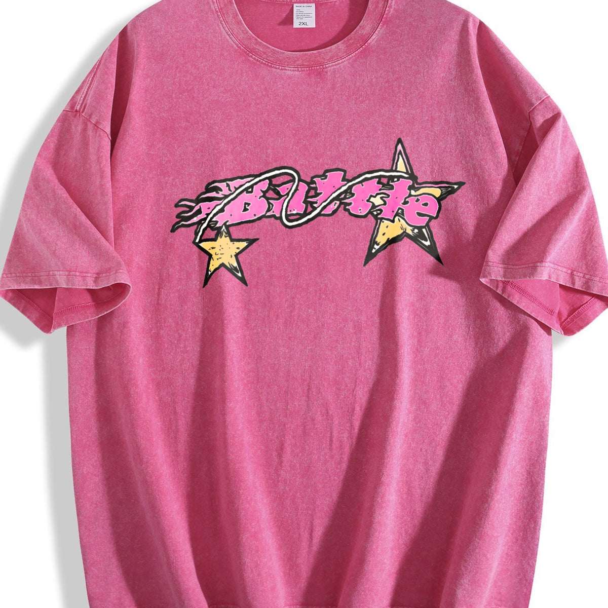 Pink Star Lettering Vintage Washed T-Shirt product image 5