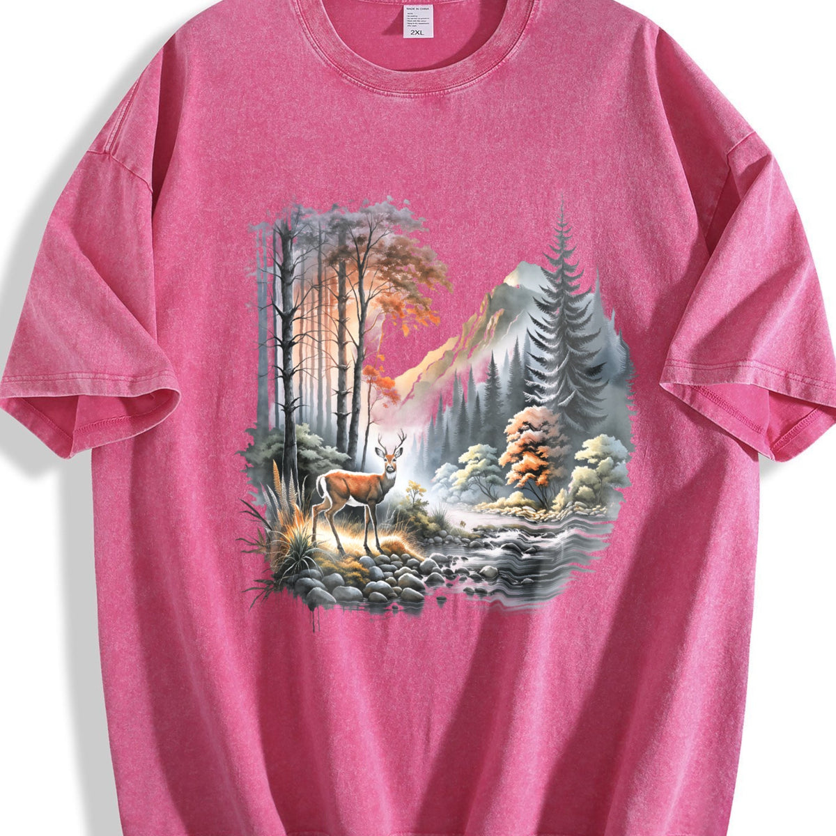 Deer Nature 90s Vintage Washed T-Shirt product image 7