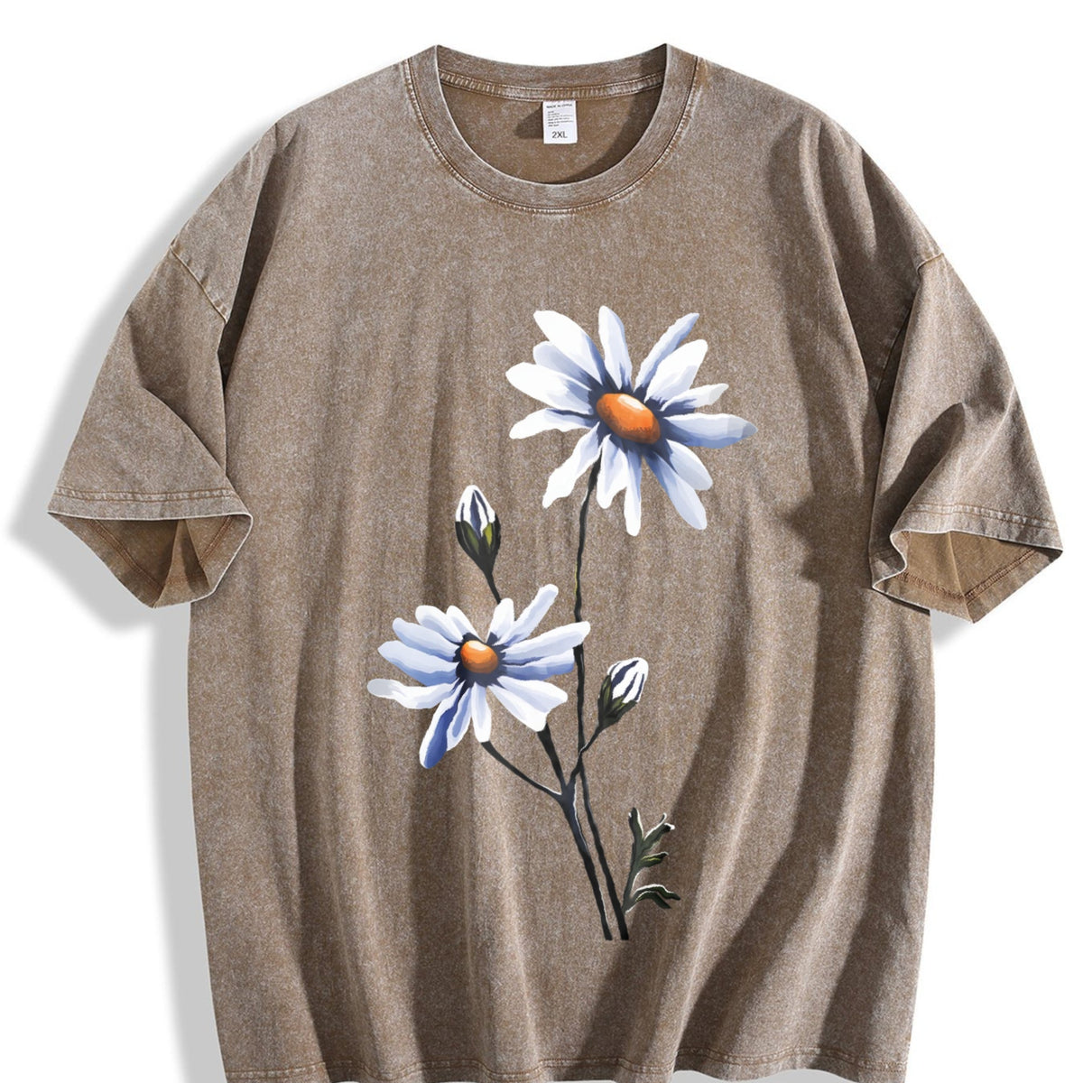 Blue Daisy Flowers Vintage Washed T-Shirt product image 3