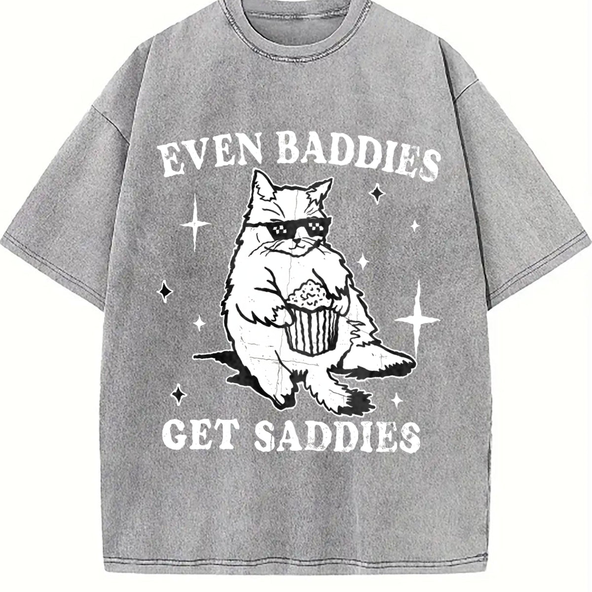 Even Baddies Get Saddies Vintage Washed T-Shirt product image 4