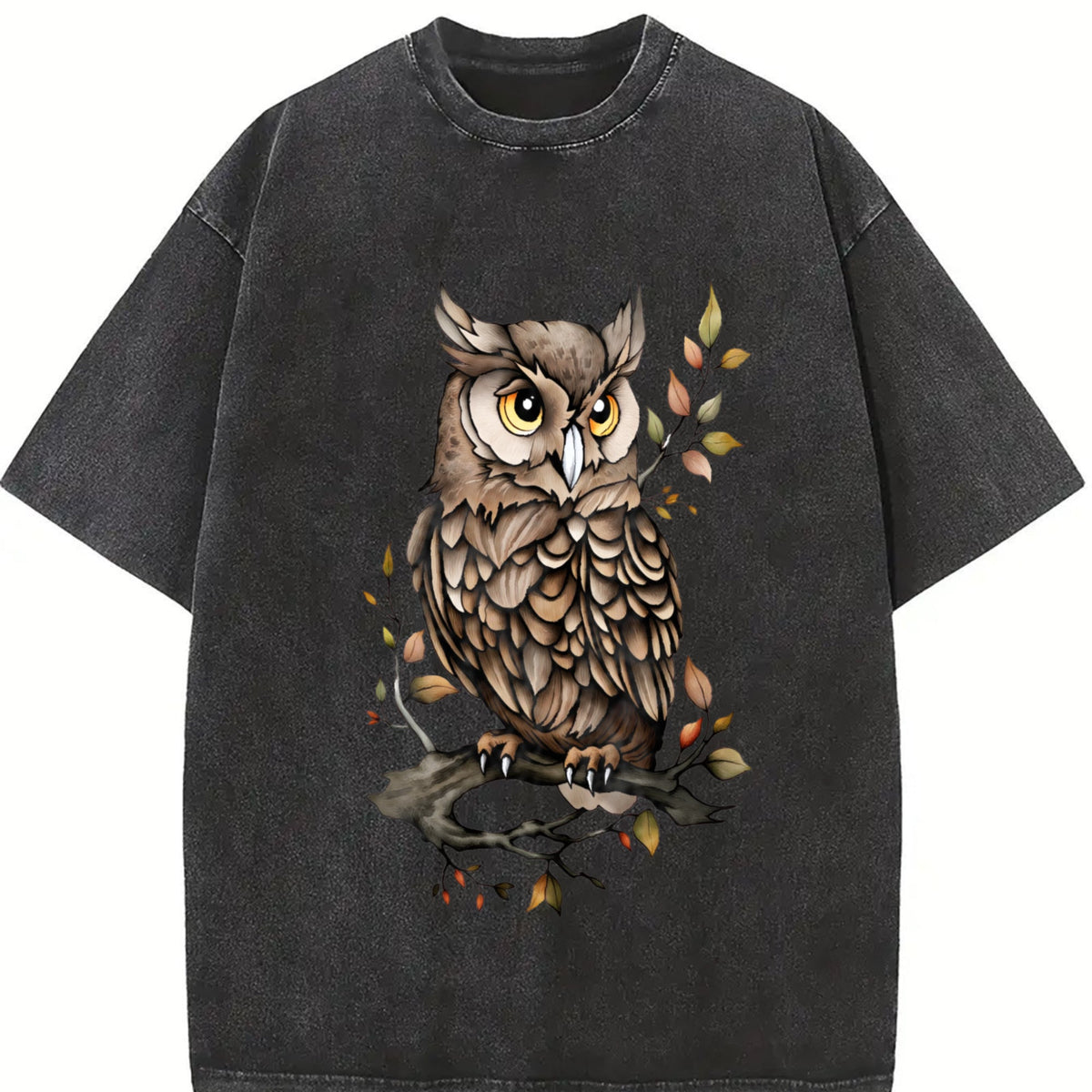 Animal Cartoon Owl Summer Vintage Washed T-Shirt product image 2