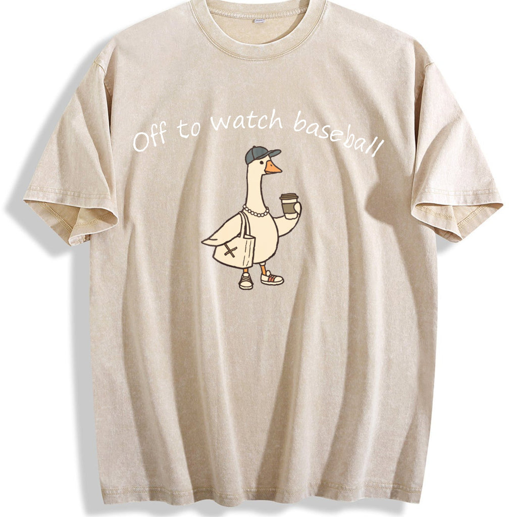 Off To Watch Baseball Goose Vintage Washed T-Shirt product image 1