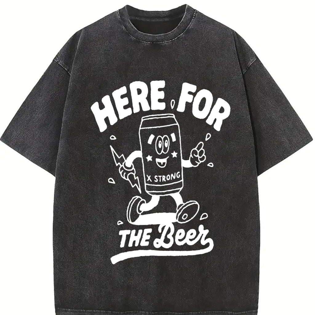 Here for the Beer Vintage Washed T-Shirt product image 2