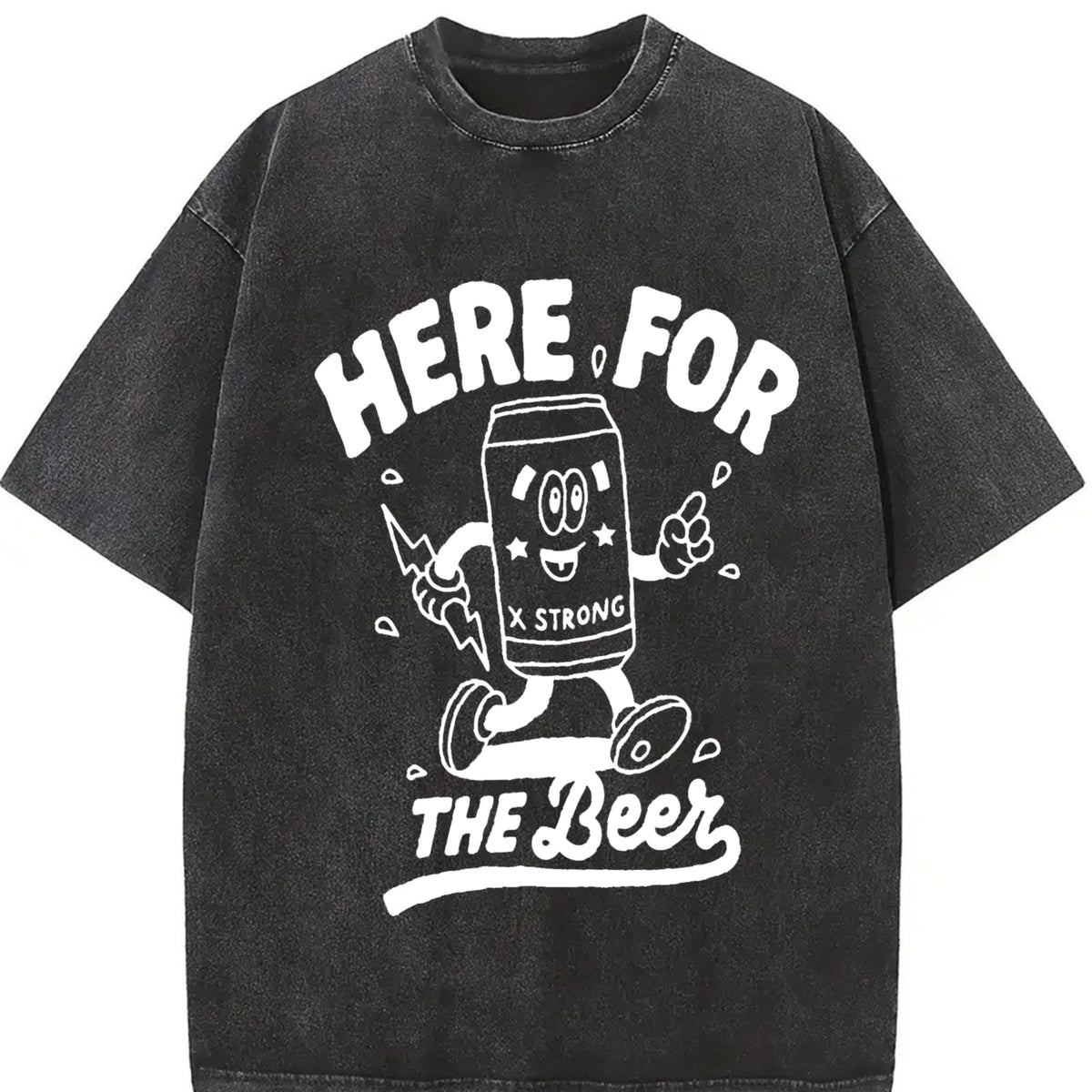 Here for the Beer Vintage Washed T-Shirt product image 2