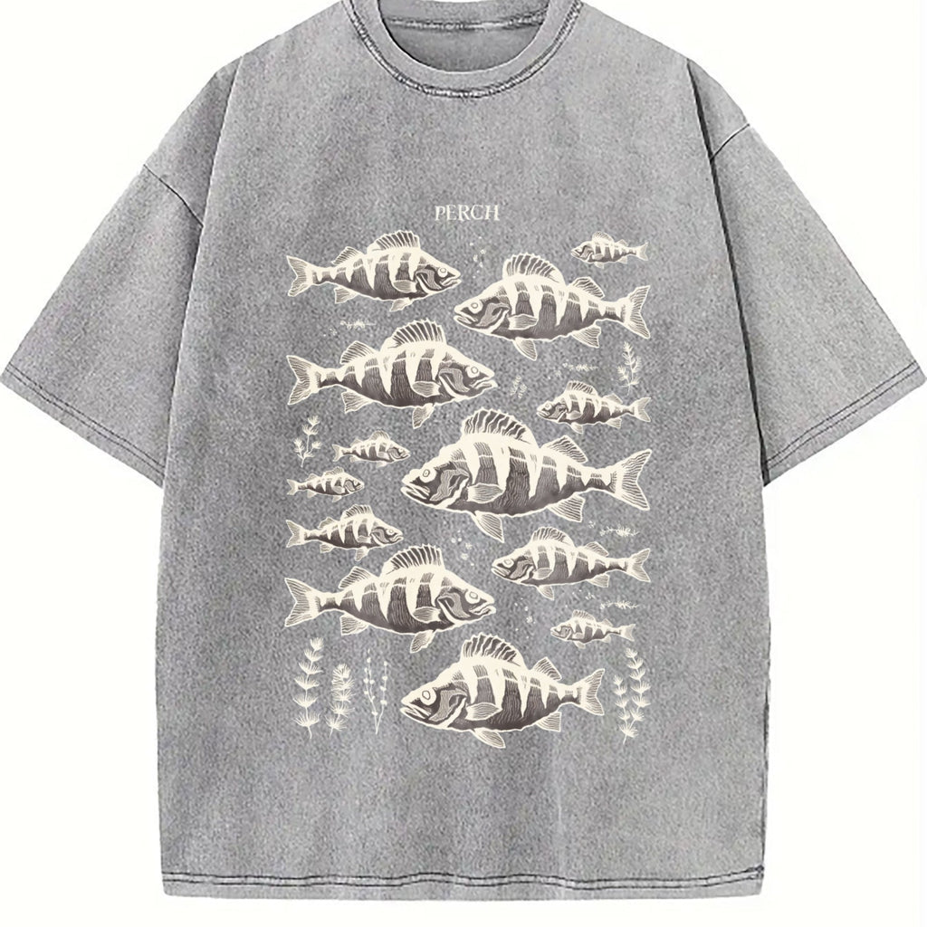 Perch Fish 90s Vintage Washed T-Shirt product image 5