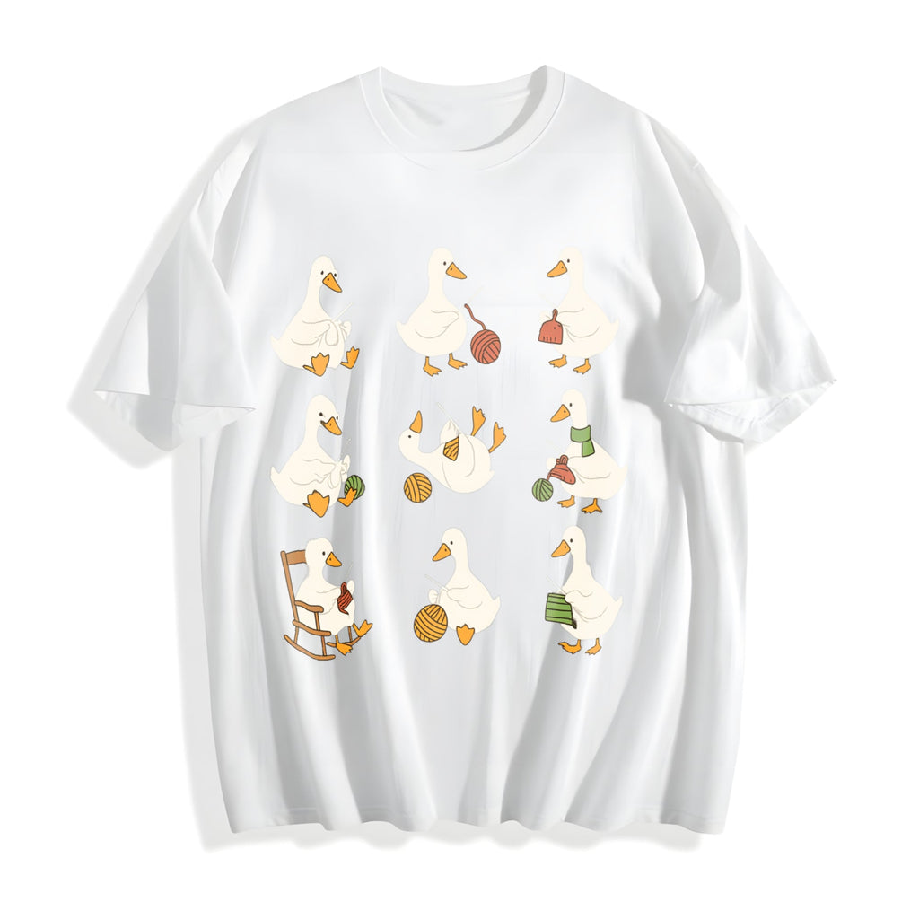 Cute Goose Crocheting Cotton T-Shirt product image 2