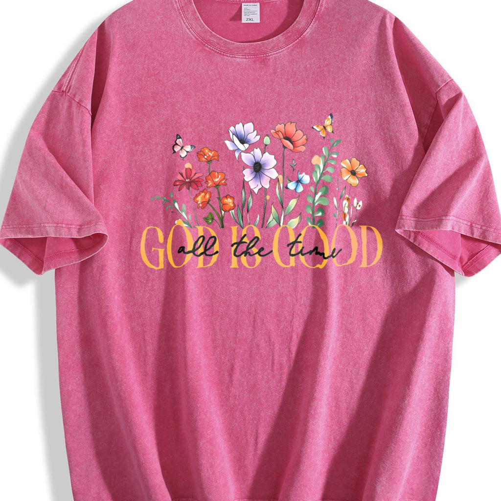 Summer God Is Good Floral Vintage Washed T-Shirt product image 7