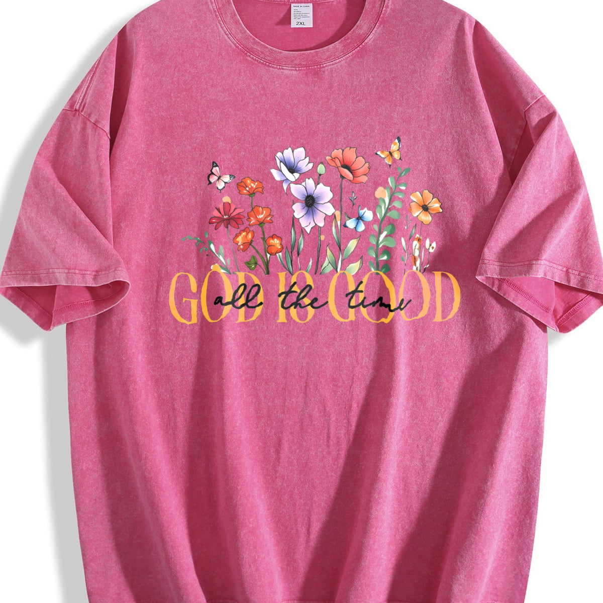 Summer God Is Good Floral Vintage Washed T-Shirt product image 7