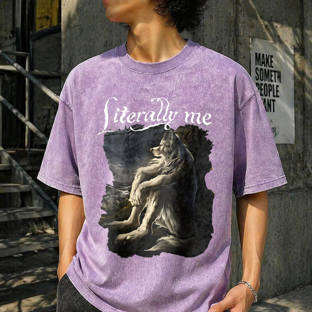 Literally Me Wolf Vintage Washed T-Shirt product image 6