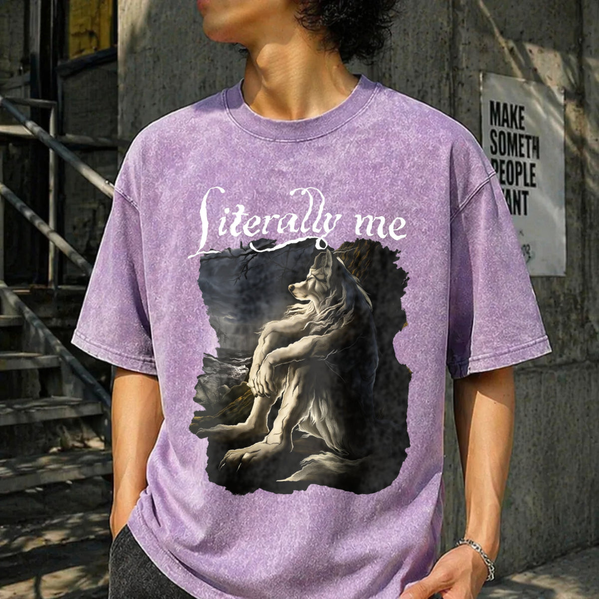 Literally Me Wolf Vintage Washed T-Shirt product image 6