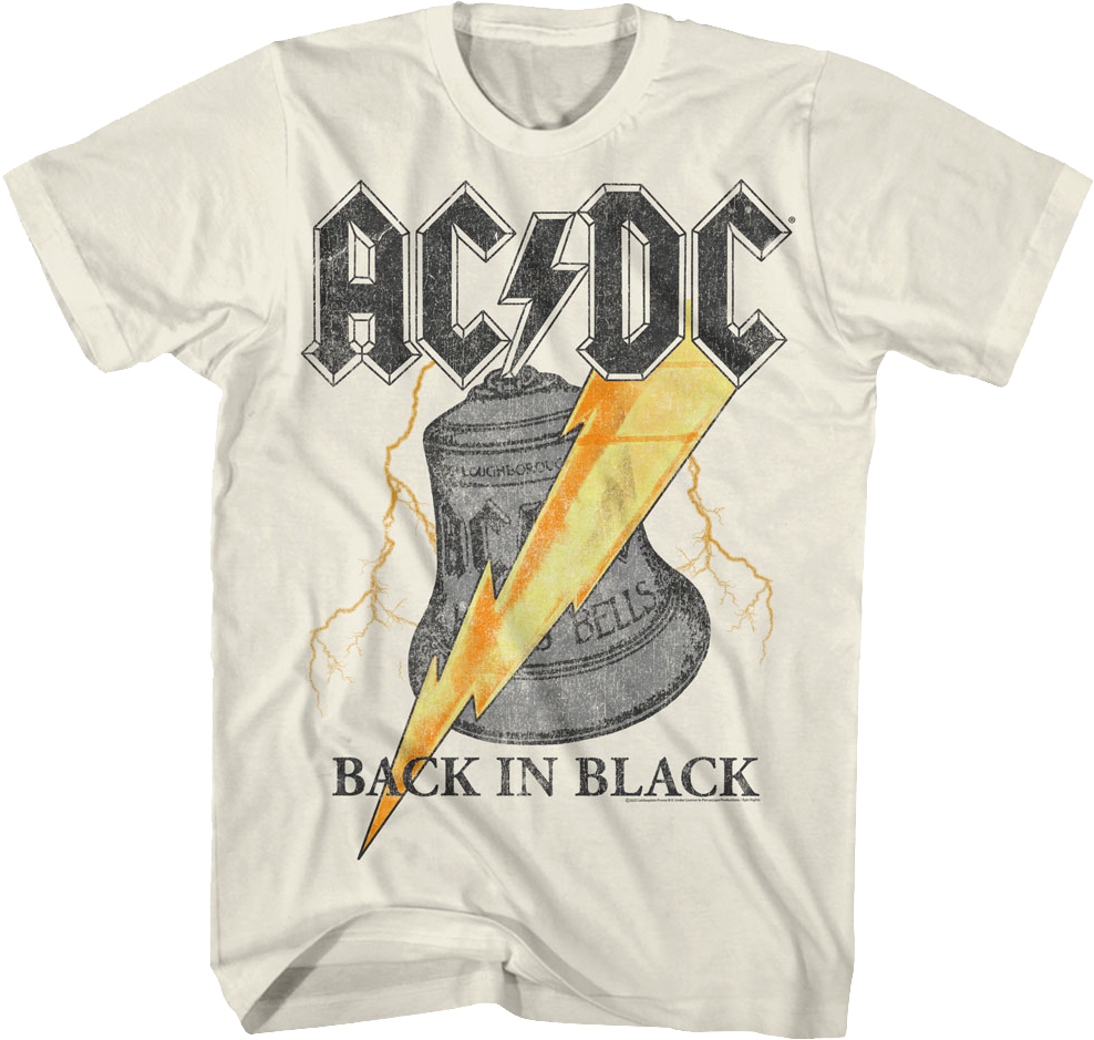 Back In Black Hells Bells Lightning Bolts ACDC Shirt product image 1