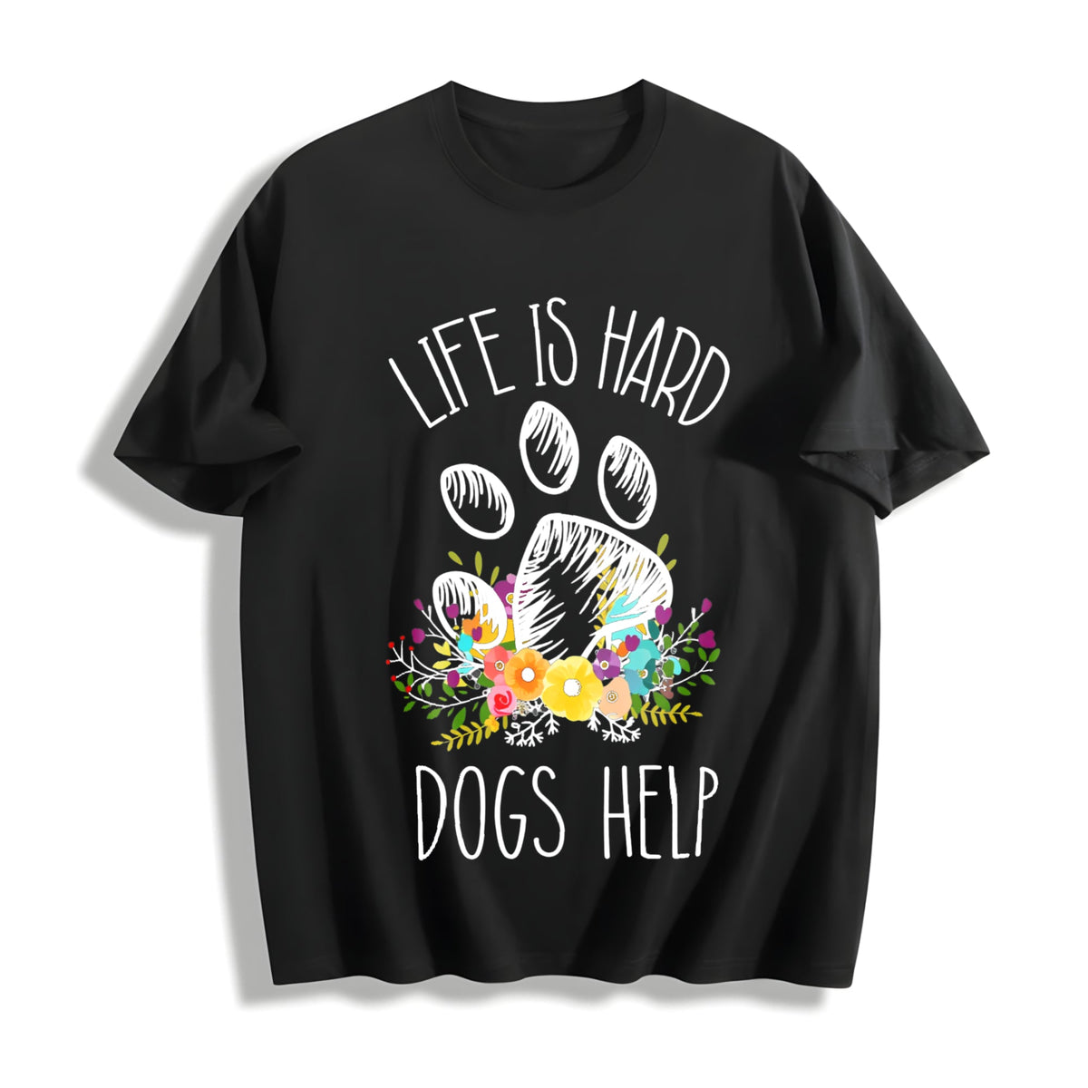 Dogs Help Cotton T-Shirt product image 1