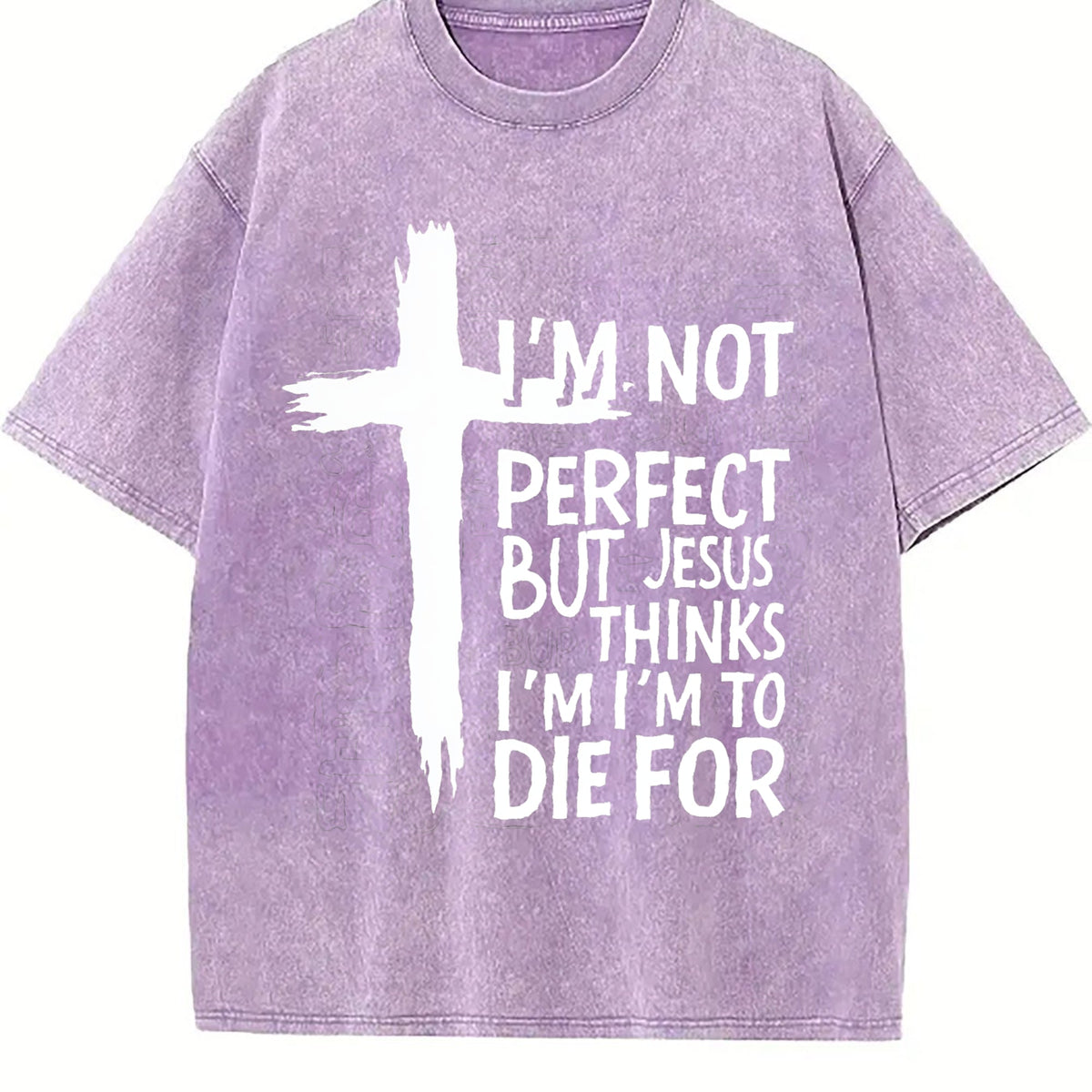 100 Easter Cross & Letter Vintage Washed T-Shirt product image 6