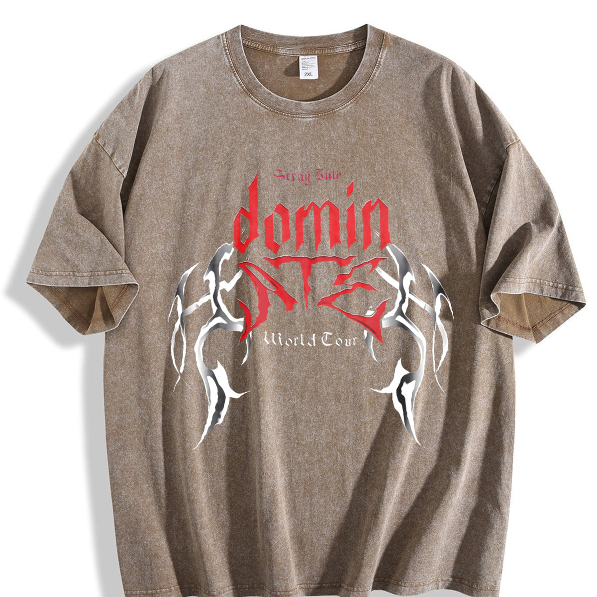 Red Tribal Lettering Vintage Washed T-Shirt product image 3