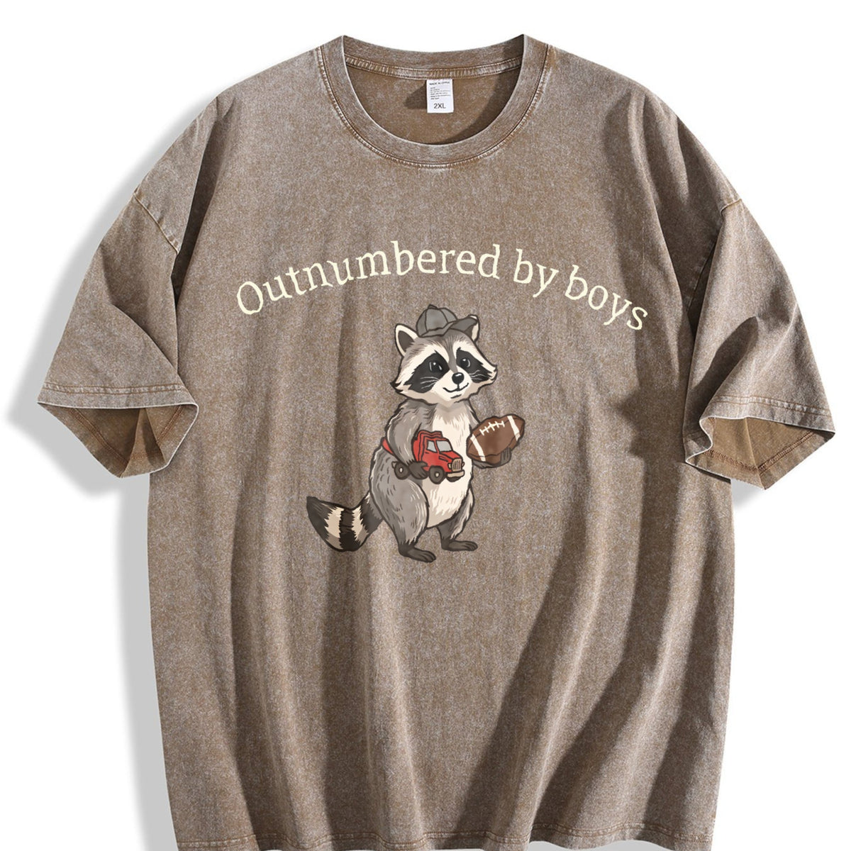 Boy Mom Dad Raccoon Vintage Washed T-Shirt product image 3