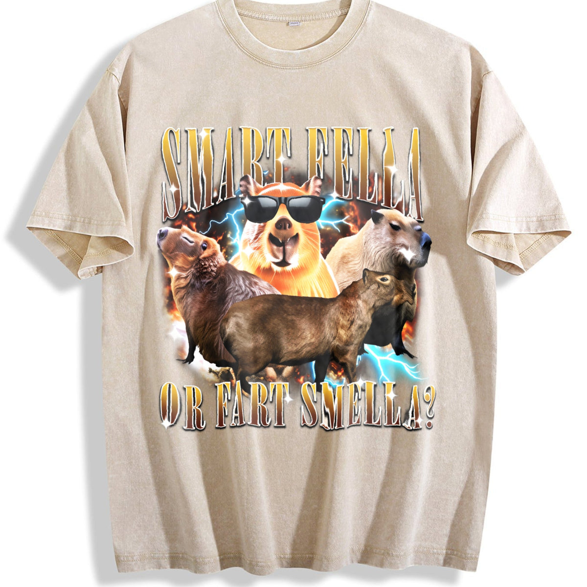 Smart Fella Or Fart Smella 90s Vintage Washed T-Shirt product image 1
