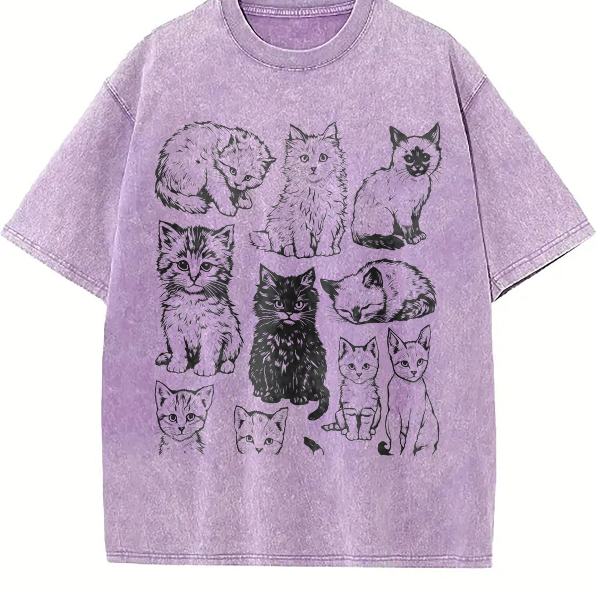 Cats 90s Tattoo Vintage Washed T-Shirt product image 6