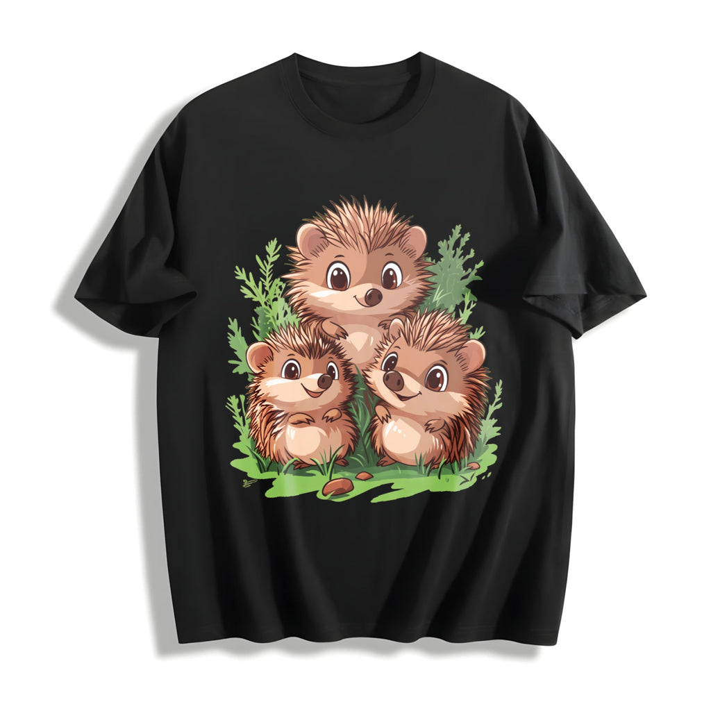 Summer A With Three Brown Hedgehogs Nestled In Green Grass product image 1