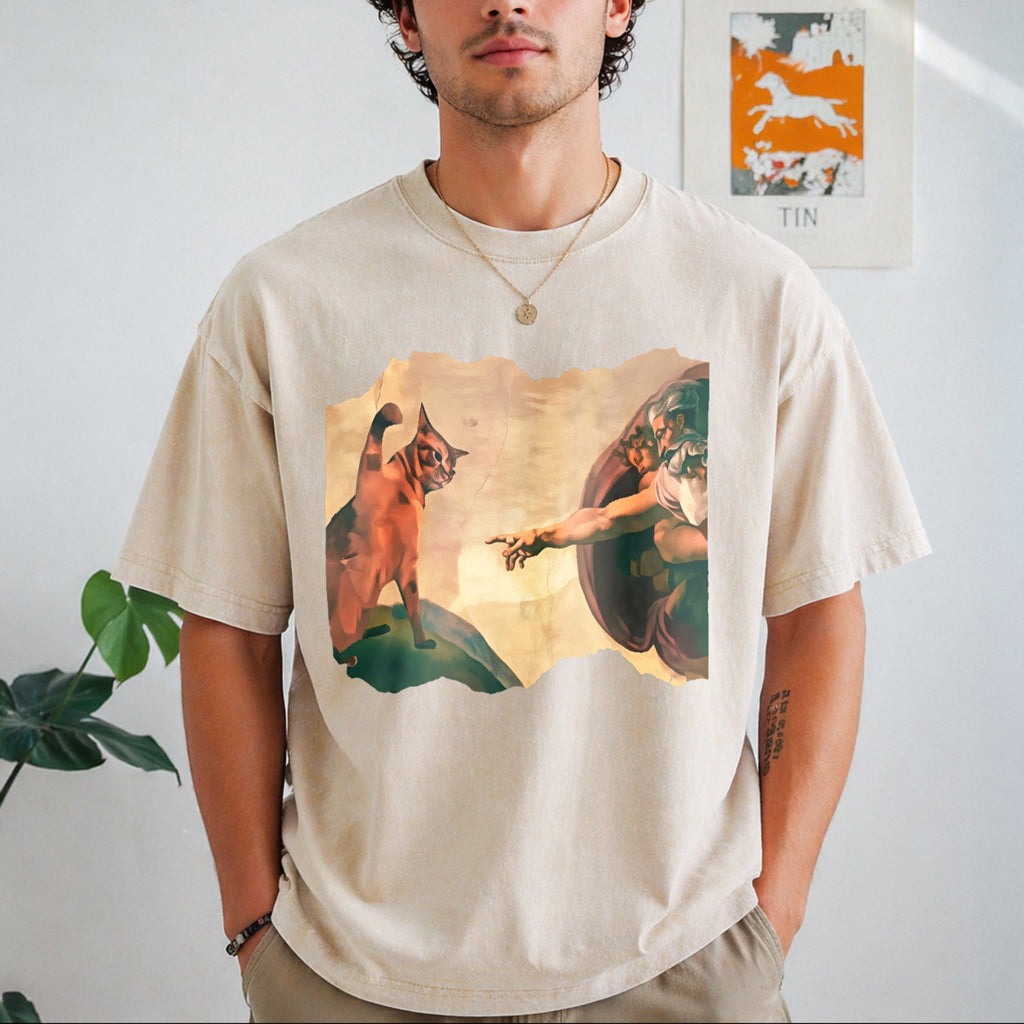 Funny Cat Swatting God's Hand Parody The Divine Vintage product image 1