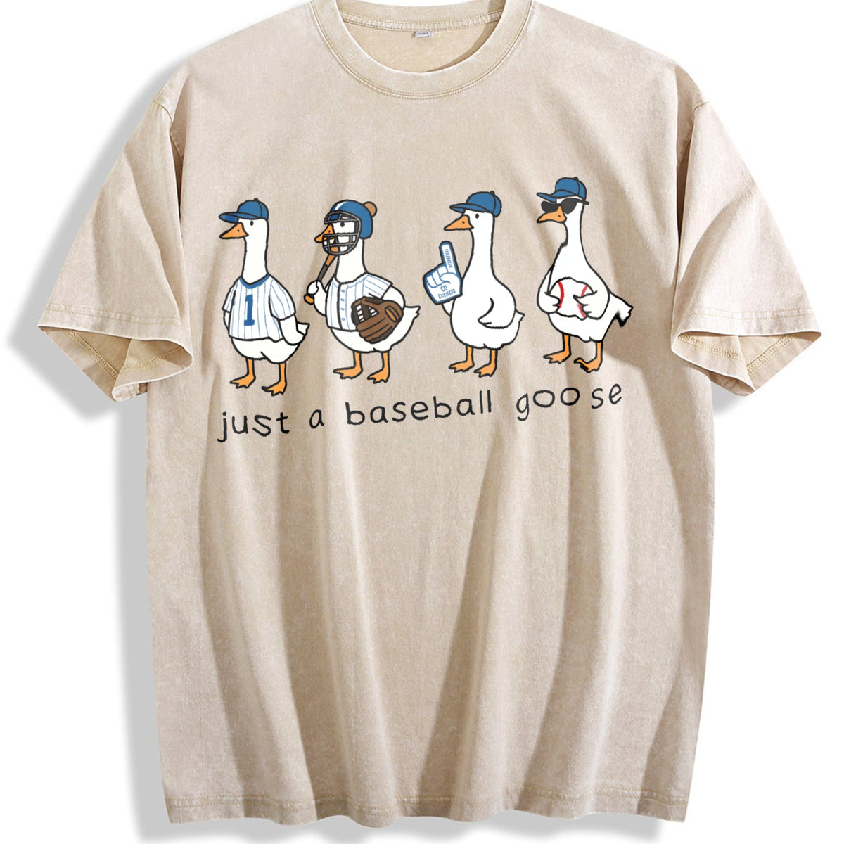 Baseball Goose Game Day Vintage Washed T-Shirt product image 1