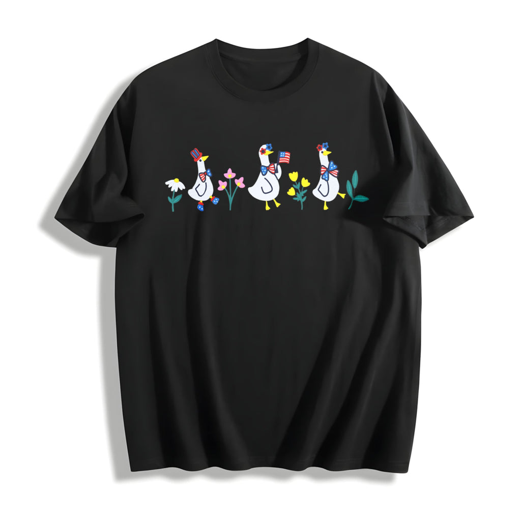 Patriot Floral Goose Cotton T-Shirt product image 1