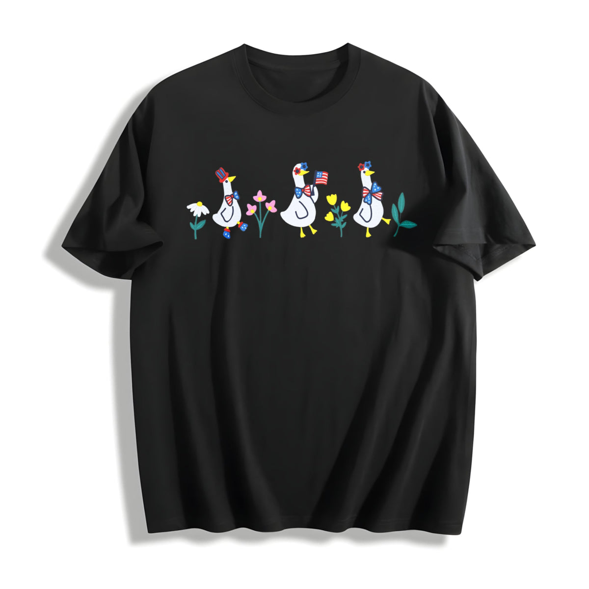 Patriot Floral Goose Cotton T-Shirt product image 1