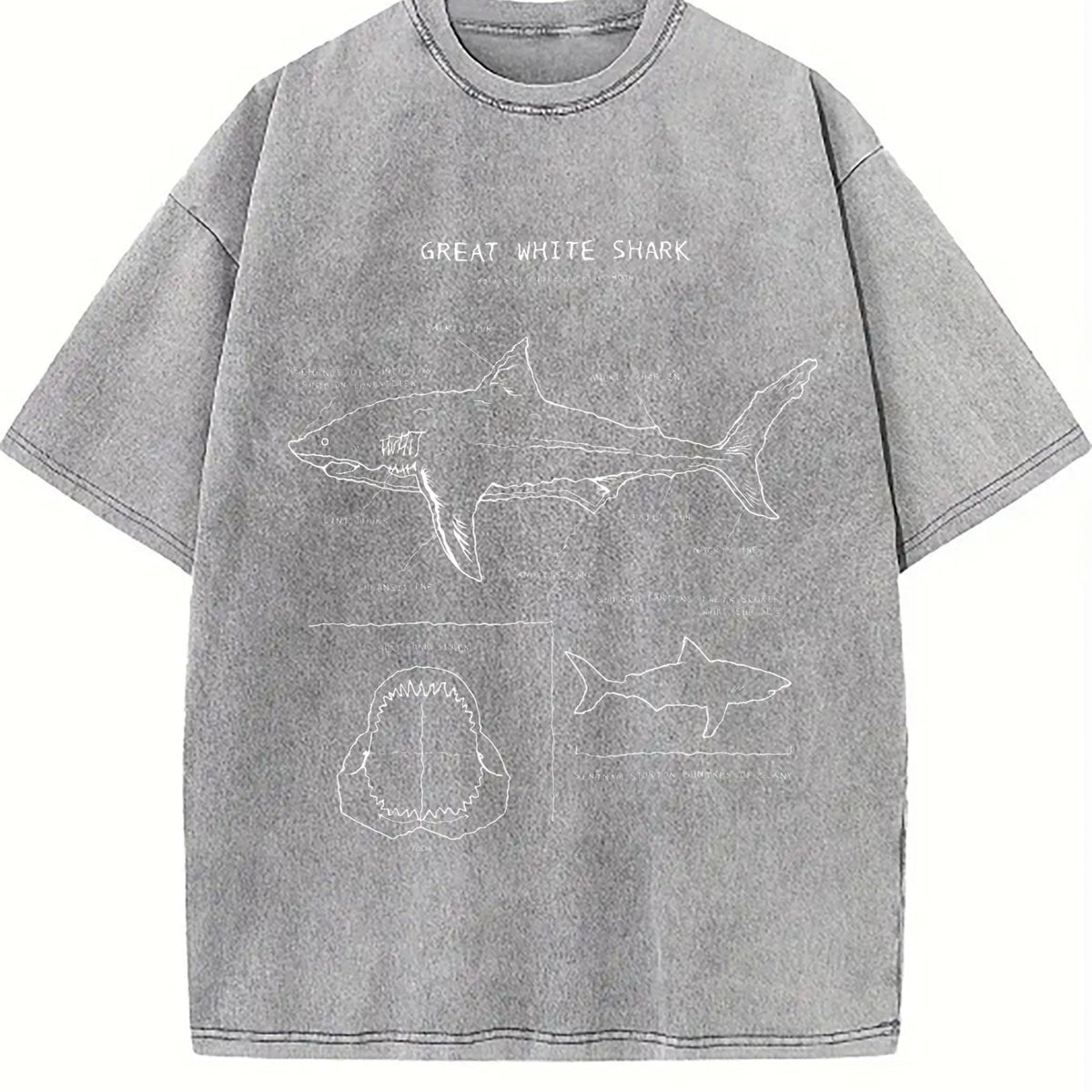 Great White Shark Vintage Washed T-Shirt product image 5