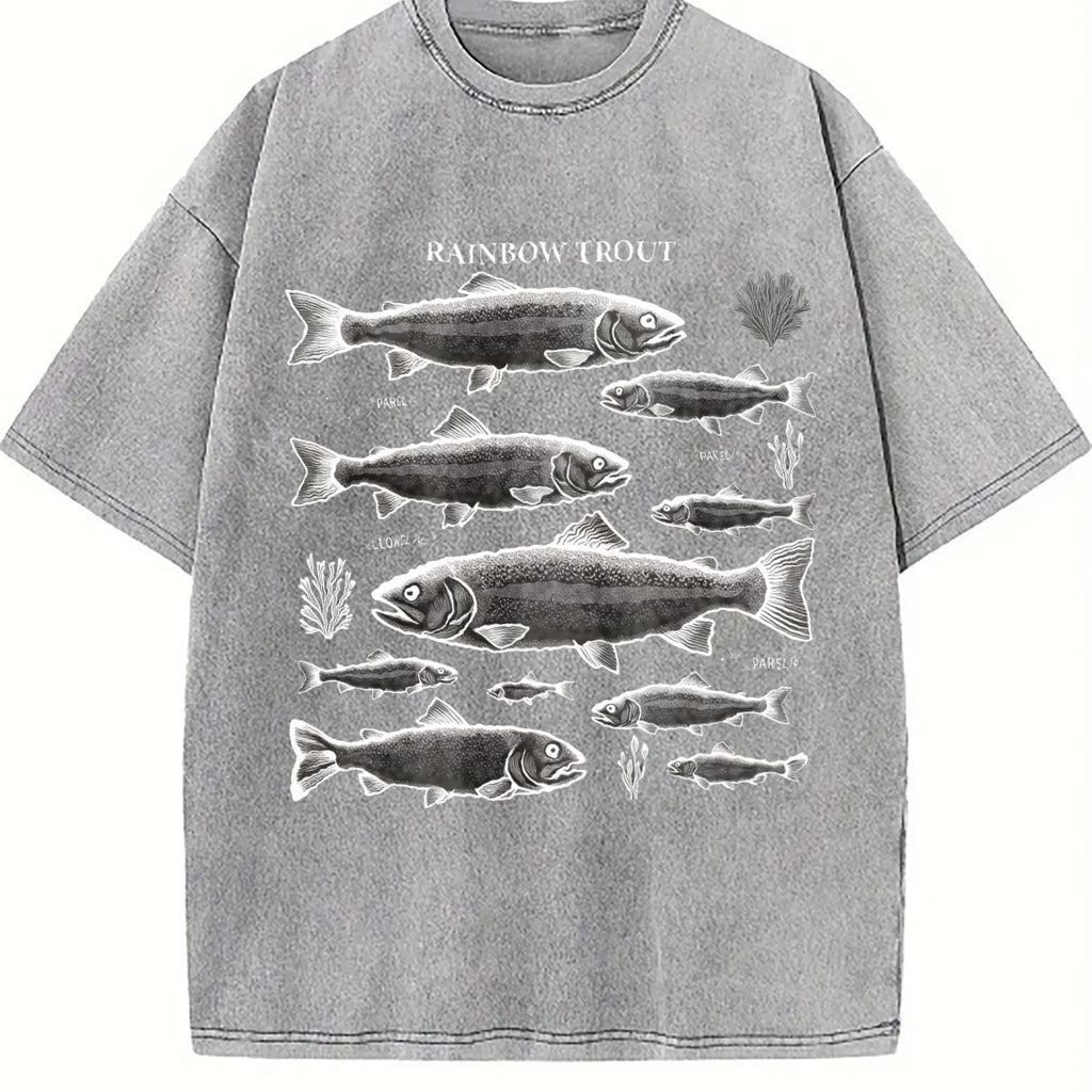 Rainbow Trout Fish 90s Vintage Washed T-Shirt product image 5