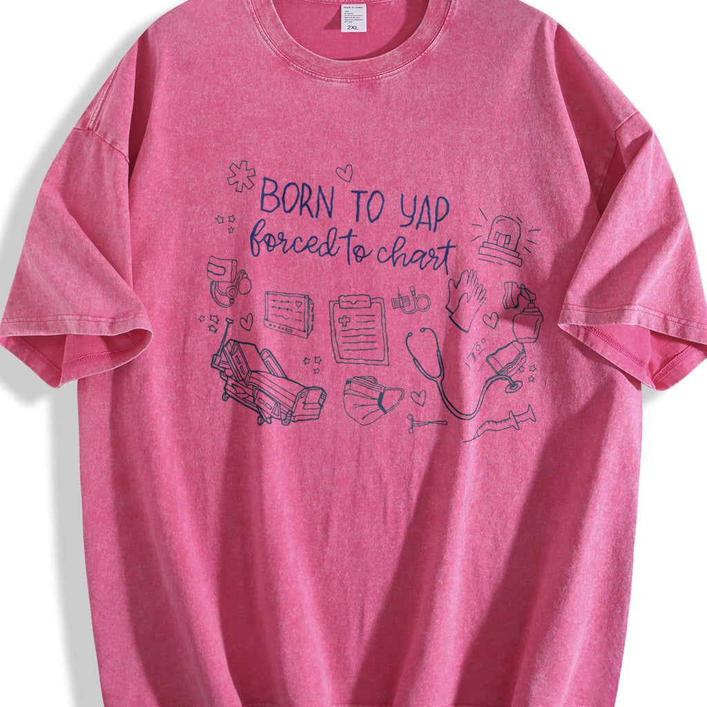 Born To Yap Forced To Chart Vintage Washed T-Shirt product image 5