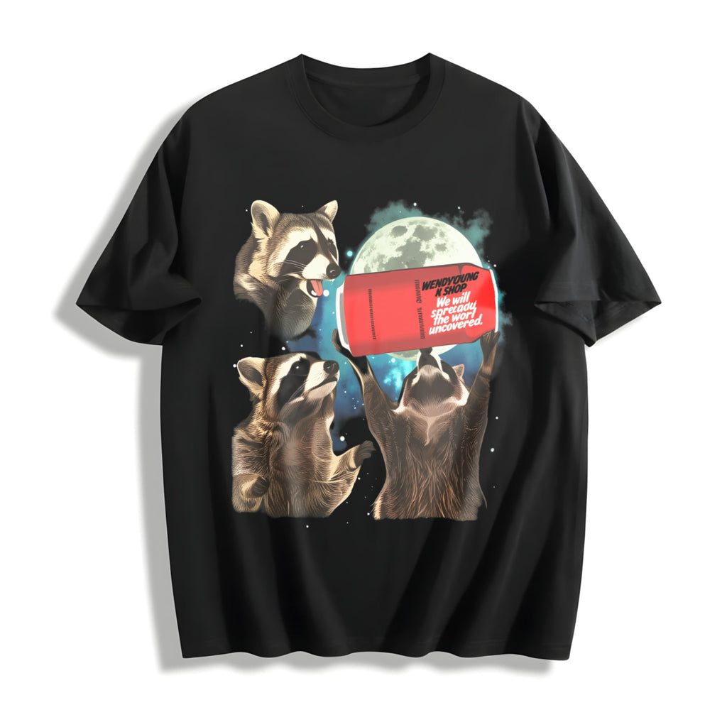 Three Raccoons Red Zero Coke Cotton T-Shirt product image 1