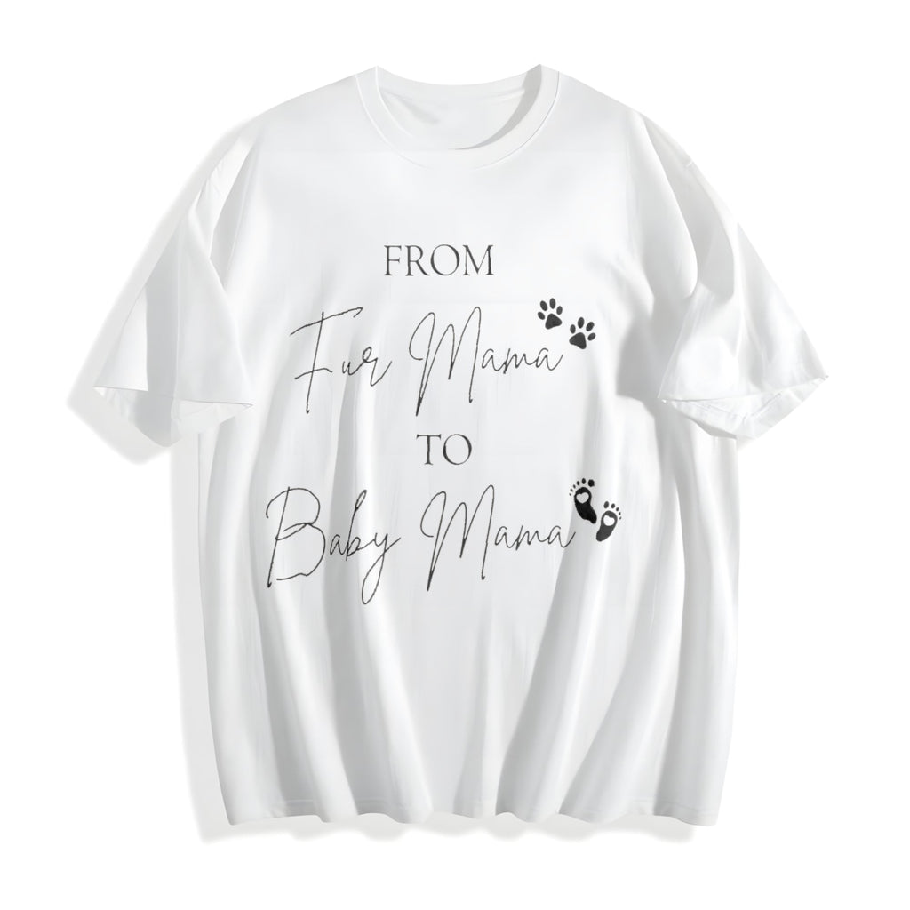 From Fur Mama To Baby Pregnancy Announcement Cotton T-Shirt product image 2