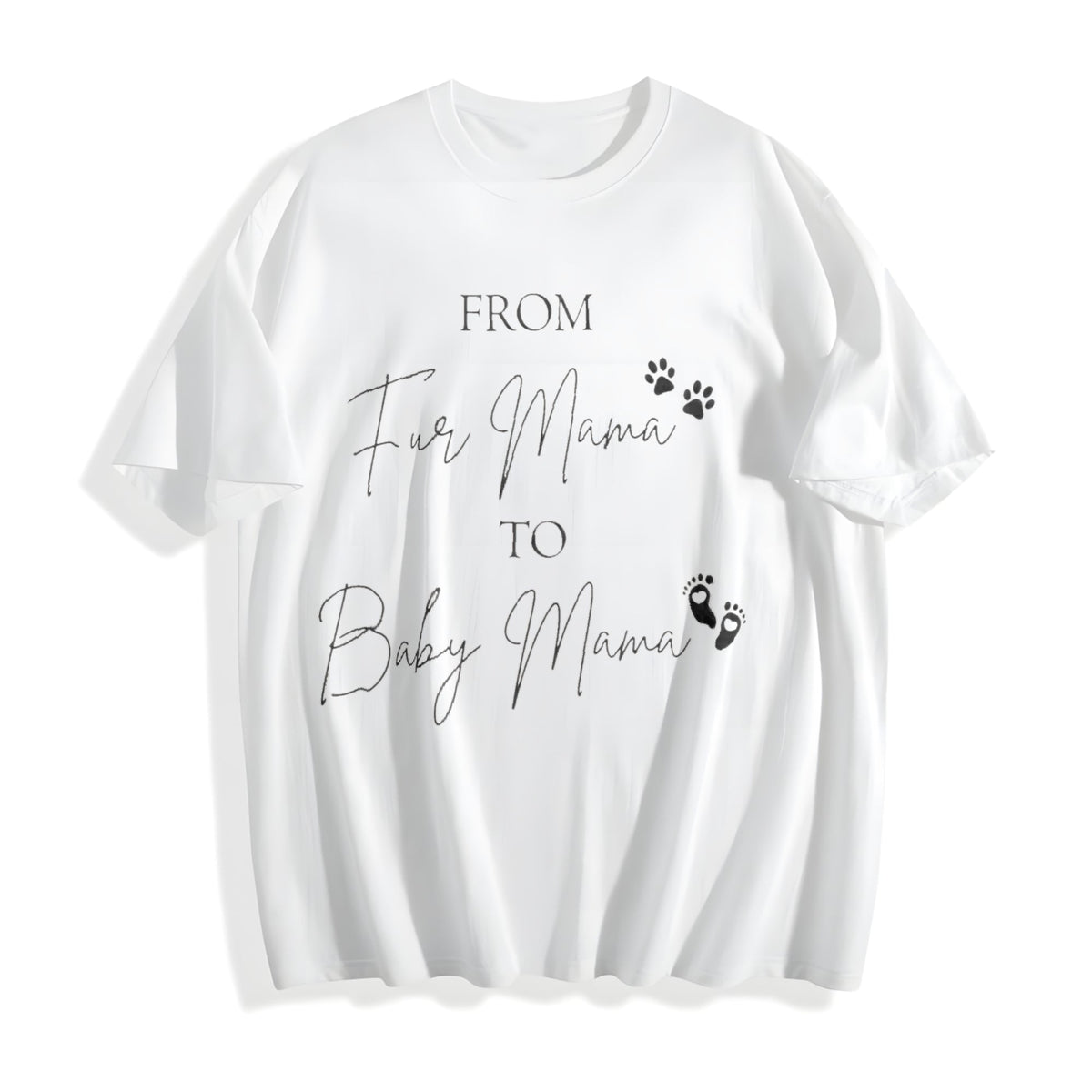 From Fur Mama To Baby Pregnancy Announcement Cotton T-Shirt product image 2