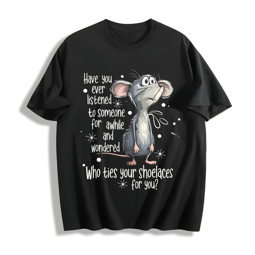 Funny Mouse Quote Cotton T-Shirt product image 1