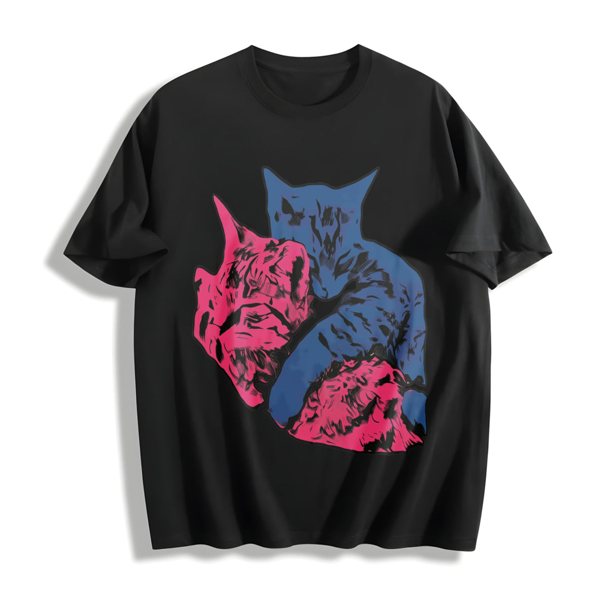 Cat Tv Girl Cotton T-Shirt product image 1