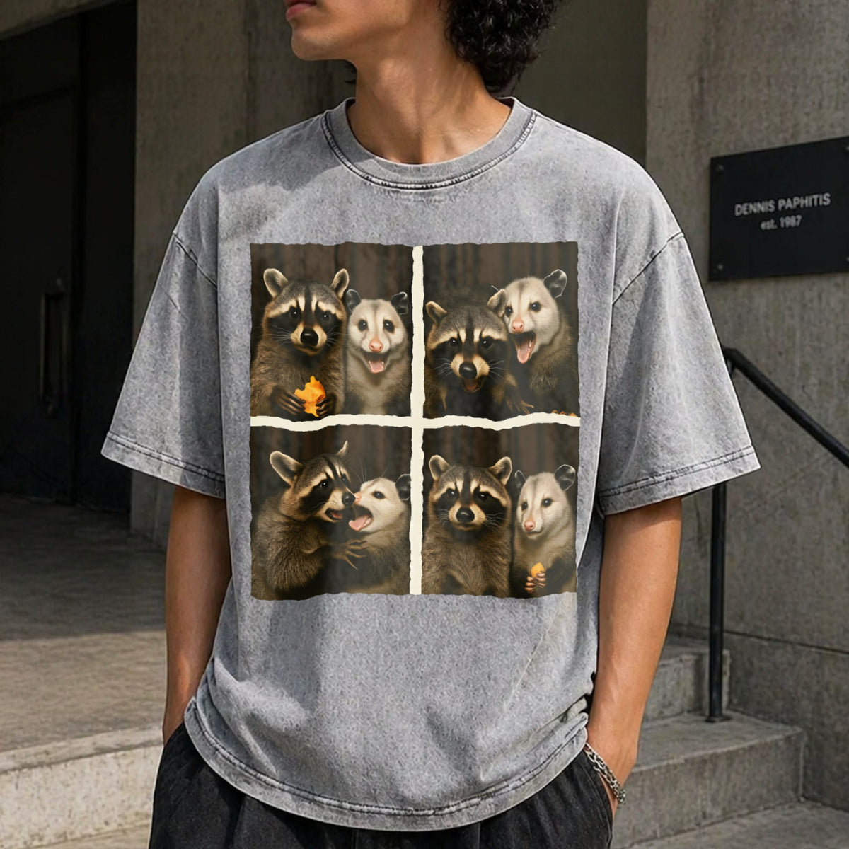 Funny Possum & Raccoon Photobooth Selfie - With 4 Vintage product image 5