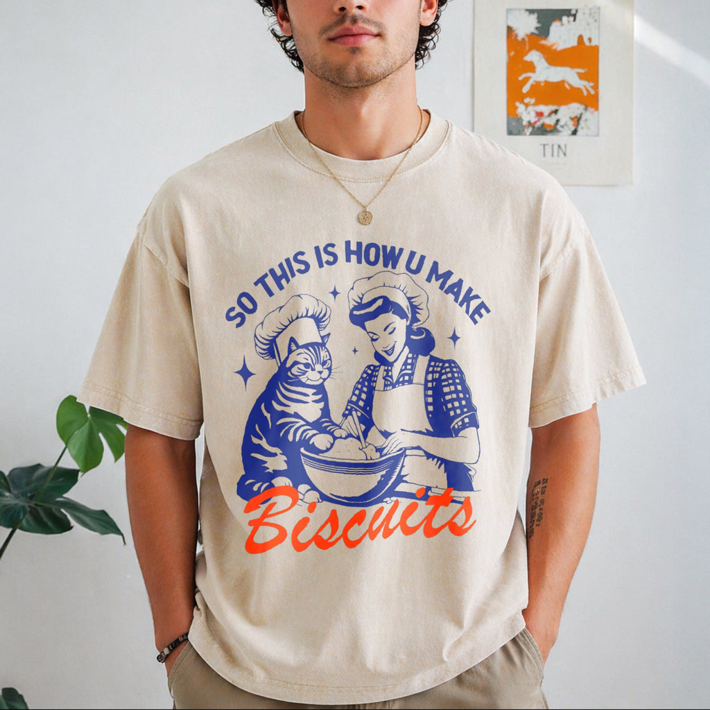 Cat Biscuits Vintage Washed T-Shirt product image 1