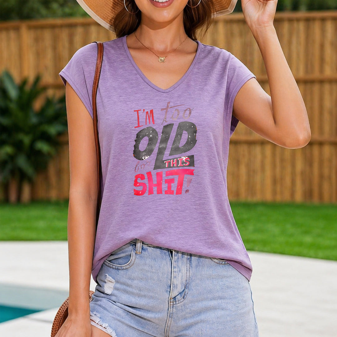 I'm Too Old For This Halter - Geometric Monogram Women's V-Neck Tank Top