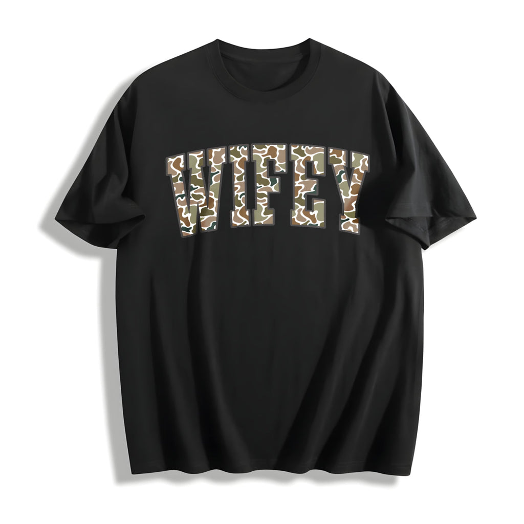Camouflage Wifey Cotton T-Shirt product image 1