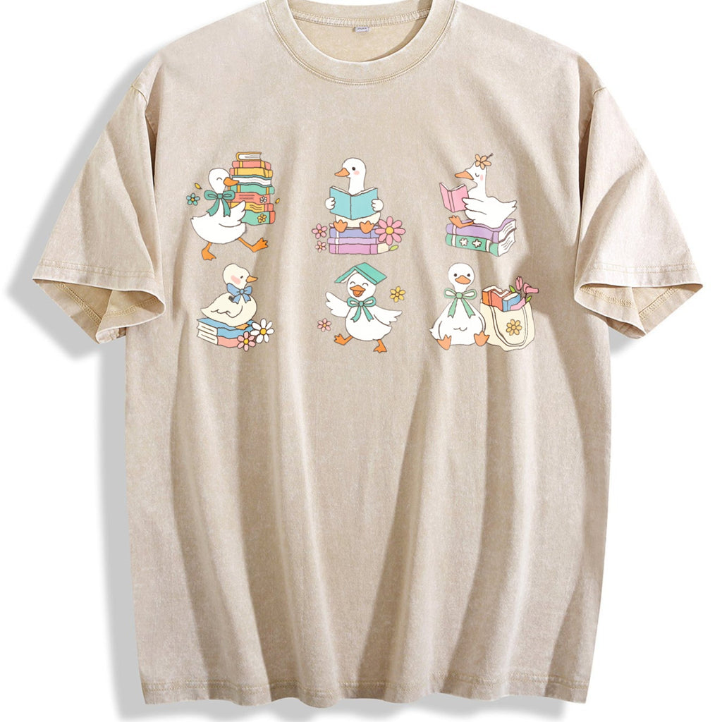 Silly Goose Reading Vintage Washed T-Shirt product image 1