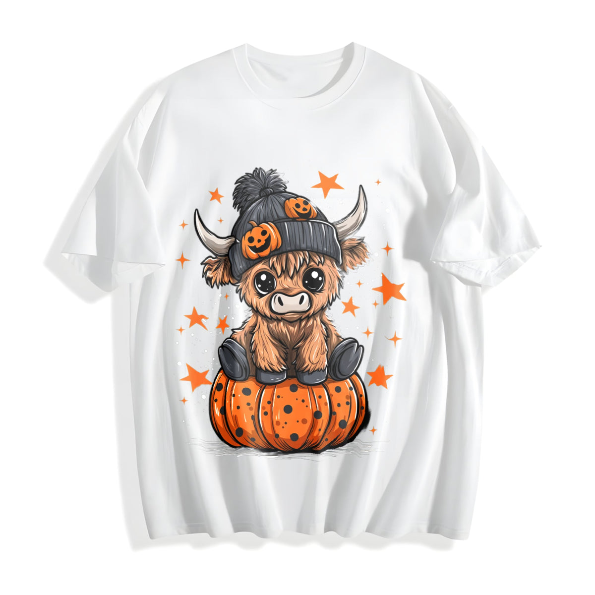 Funny Highland Cow Halloween Cotton T-Shirt product image 2
