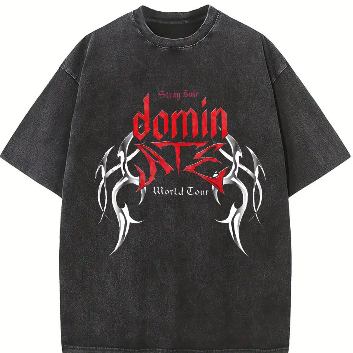 Red Tribal Lettering Vintage Washed T-Shirt product image 2