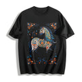 Winter And Porcelain Floral Horse Cotton T-Shirt product image 1