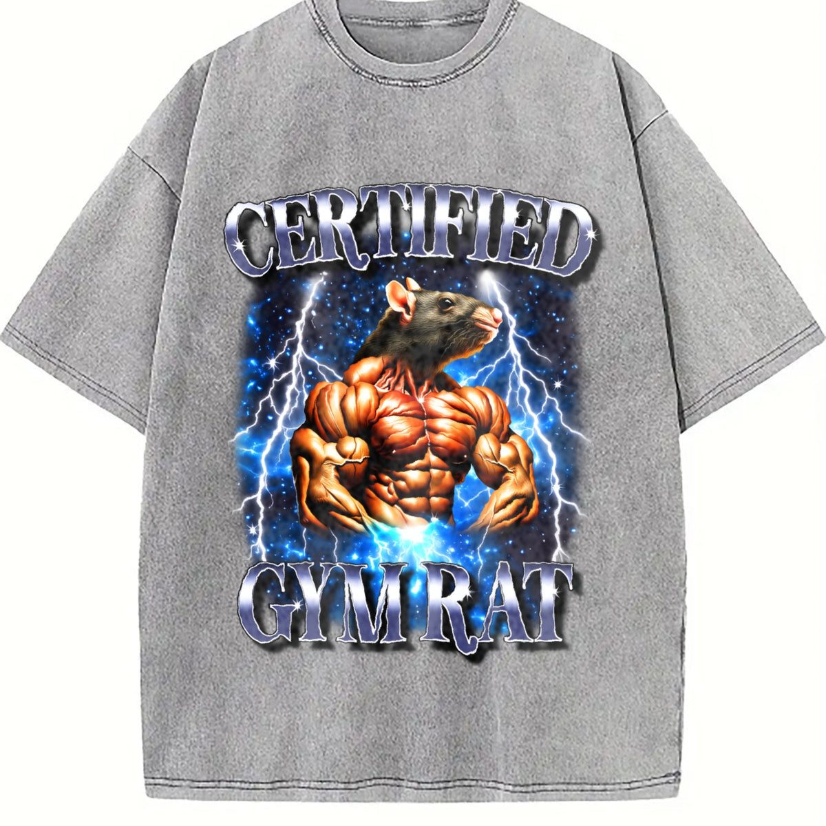 Certified Gym Rat Funny 90s Vintage Washed T-Shirt product image 5