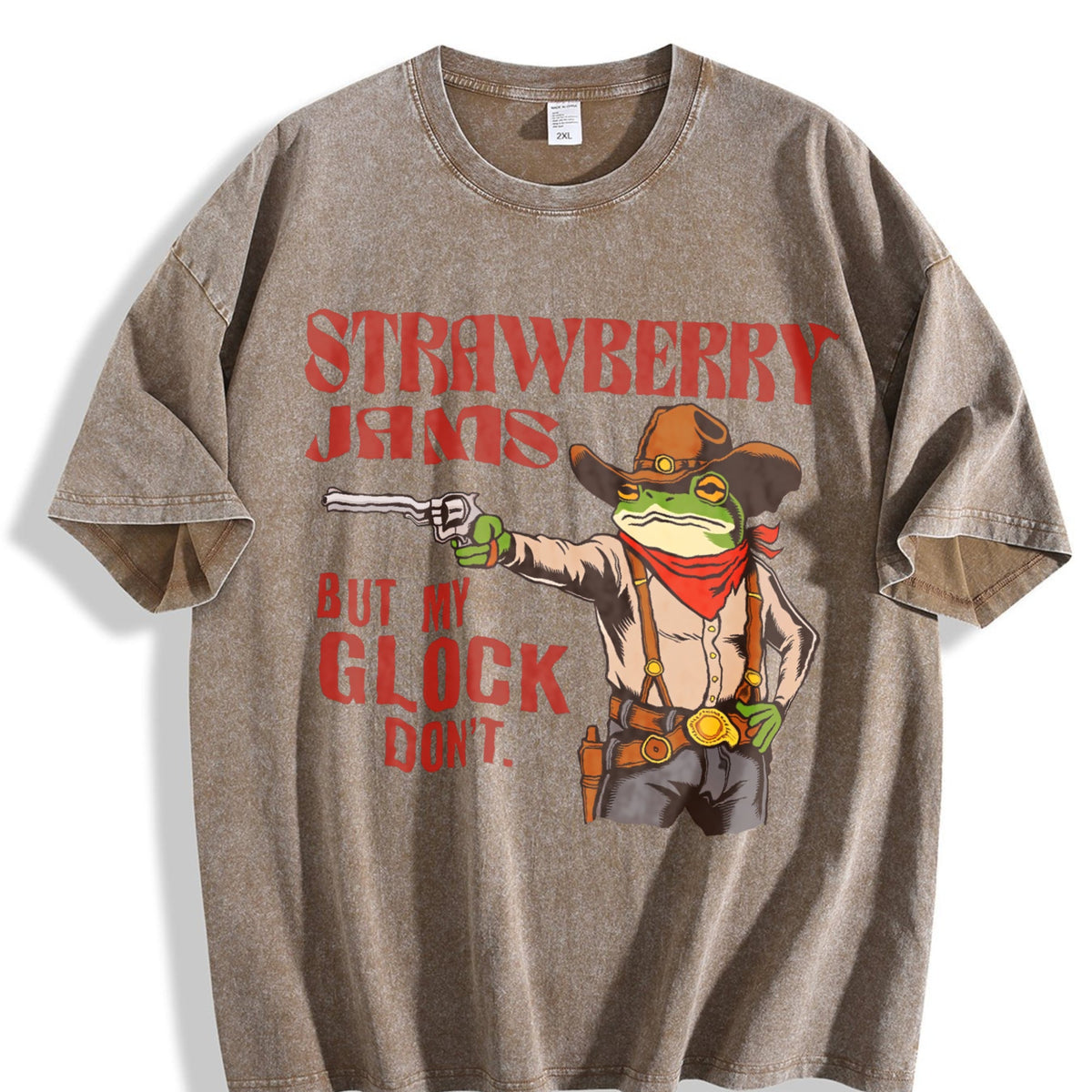 Strawberry Jams But My Glock Don't Funny Frog Meme Vintage product image 3